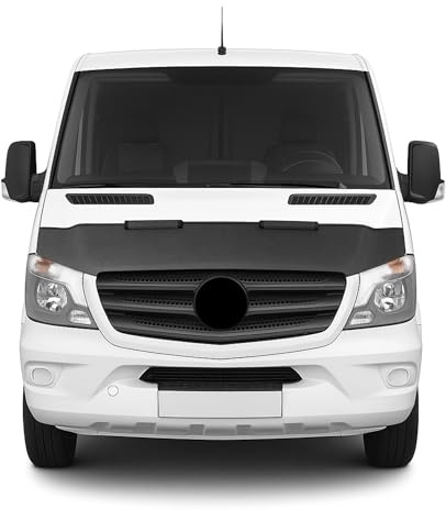 OMAC Haubenbra Halb für Mercedes Sprinter W906 2013-2018 Vinyl Carbon | Steinschlagschutz, Carbon-Optik, fahrzeugspezifisches Design, Car Bonnet Bra