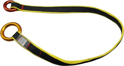 Climbing Tree Lanyard, 22KN Retrievable Anchor 110cm/37.59inch Outdoor Tree Climbing Safety Belt Tree Rescue Wire Lanyard Anchor Loop Belt with Two Hanging Rings for On-tree Garden Work