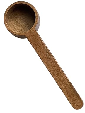 Holz Kaffeedosierlöffel Set, Pulverlöffel Aus Dunkelem Walnussholz und Buche, Café Messlöffel, Kaffeelöffel Portionierer Für Gemahlene Bohnen, Espressokaffee Und Kräutertee (Walnussholz, 25ml)