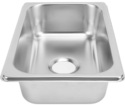 Edelstahlspüle, Küchenspüle, Wohnmobilspüle, Rechteckiges Handwaschbecken, 40 mm Abwasserabgang, für Workstation Prep Kitchen Bar Sink (Polierzeichnung GR-1465)