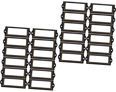 Hohopeti 24stücke Schranketikettenrahmen Metallrahmen Medizinschrank-etikettenhalter Label Pull Rahmen Schrank Schublade Etikettenrahmen