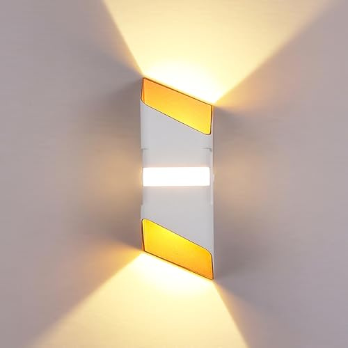 Chrasy Applique LED Luce Bidirezionale in Alluminio Bianco 10W 3000K IP65 | Emissione Verso Alto e Basso, Effetto Radente su Parete, Corpo Compatto e Sottile, Uso in Ingresso Camera Soggiorno e Scale