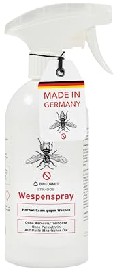 BIODELTA Wespenspray - Wespen effektiv bekämpfen - Anti-Wespen-Spray für schnellen Schutz - Wespenschutz für Garten, Terrasse & Grillen - fleckenfrei (500, ml)