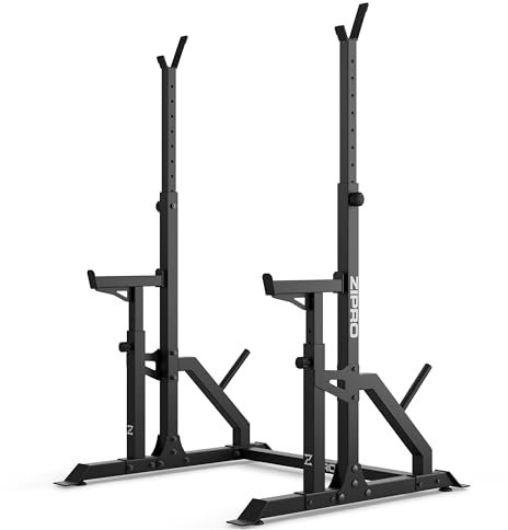 ZIPRO Langhantelablage, Höhenverstellbar, max. Benutzergewichtskapazität von 120 kg, Stahl - Langhantelständer, Squat Rack, Hantelständer, Hantelablage