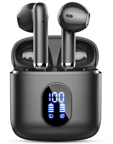 Rinsmola Cuffie Bluetooth 5.4, 2025 Auricolari Bluetooth 6D Hi-Fi Stereo, 3g Cuffie Wireless in Ear con 4 ENC Cancellazione Rumore Mic, 36Ore LED USB-C Cuffie Senza Fili