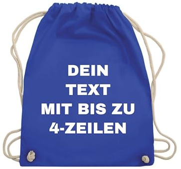NIMAMA Turnbeutel Baumwollbeutel Bedrucken Lassen - Mit Wunschtext personalisiert - Einkaufstasche als Geschenk für Damen und Herren selbst gestalten