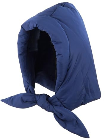 Aisi Damen Winter Daunen Kapuze Hut Winddicht Kapuzenschal Warm Sturmhaube Totenkopf Kappe Beanie Mütze, blau, Einheitsgröße