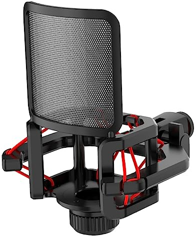 CATIEBYE Mikrofonhalter mit Anti-vibration und Mikrofonfilter Geräuschdämpfung für Aufnahmegeräte Tragbare Gesangskabine Mikrofonzubehör