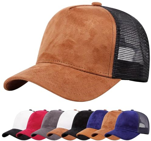 Enwokran Baseball Cap Mens Hats Unisex Hip Hop Trucker Caps Adjustable Mesh Back UPF 50+ UV Protection Summer Sun Hat Sports Cap (Khaki)