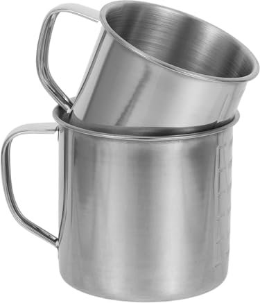 ULTECHNOVO 2piezas Tazas Medidoras De Acero Inoxidable Vaso Medidor Graduado Para Ingredientes Líquidos y Secos Para Cocina y Baking