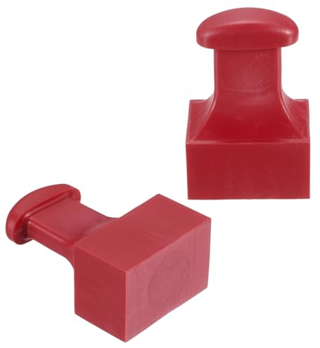PATIKIL 30x20mm Stempelgummi Runder Griff, 2 Stück Stempelhalter Schubladengriffe Für Schnitzen Basteln DIY Scrapbooking, Rot