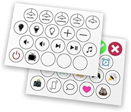 Flic Button Sticker Sheet – 2 Sheets with 20 Stickers for Flic 2 Smart Buttons – Customizable Labels to Personalise Each Button – Includes 3 Blank Stickers