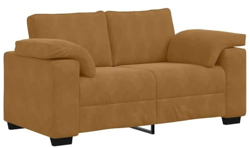 vidaXL Zweisitzer-Sofa Braun 120 cm Samt, 2-Sitzer-Sofa, Couch, Wohnzimmer-Sitzmöbel, Sofa, gepolstertes Sofa, Wohnzimmersofa, 2-Sitzer-Couch