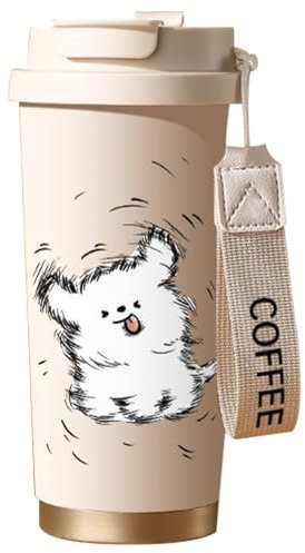 Botella De Agua Con Pajita Incorporada,Acero Inoxidable 500ml Para Café Y Bebidas - Doble De Cierre, Suministros Portátiles Para Exteriores: Gimnasio, Camping, Colegio Universidad