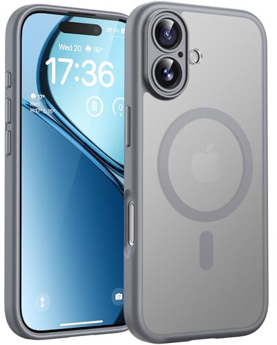 TOCOL for iPhone 17 Case, Compatible with MagSafe, Titan Gray | Full Camera Protection, Built-in Magnets, 15FT Military-Grade Shockproof Thin Slim Translucent Matte Phone Cover