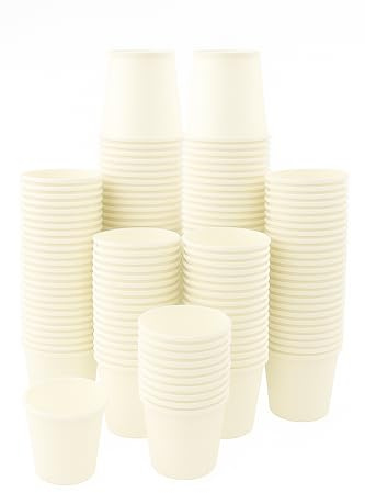 100 x Small 4oz Single Wall White Disposable Paper Cups for Hot & Cold Drinks | Perfect for Espresso, Samples, Tasting, Mouthwash & Kids Drinks | Eco-Friendly & Recyclable