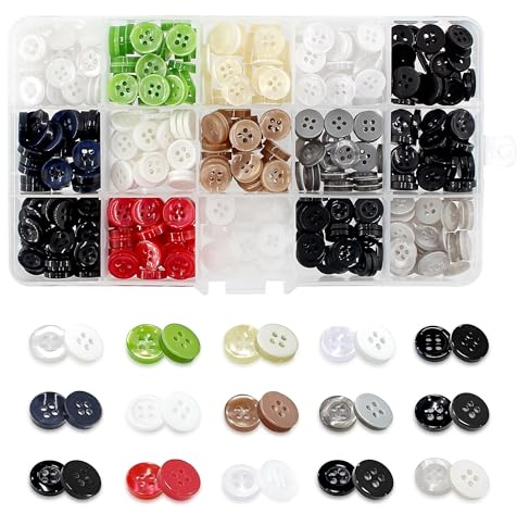 450Pcs Resin Round Buttons 4 Holes Sewing Craft Button 11.5mm Colorful Shirt Button for Crafts Doll Decoration Hat Coat DIY Project (8 Color)