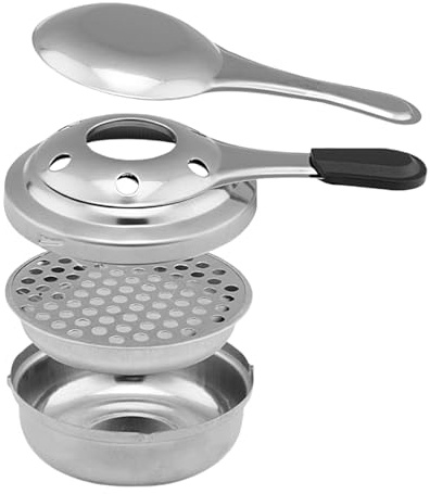 Mini Edelstahl Spiritusbrenner - Edelstahl Spirituosenkocher Tragbarer Fonduebrenner für Fondue, Mini Alkoholbrenner Zubehör - Lebensmittelwärmer Picknick