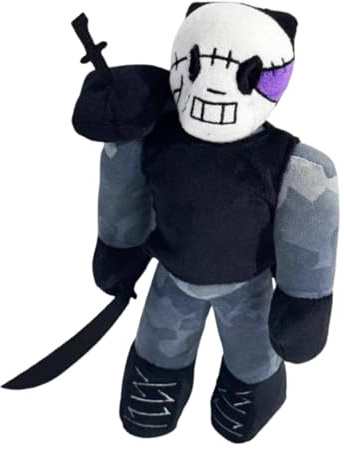 Forsaken Slasher Plushie, Stuffed Toy, Plush Toy Decor, Game Gifts, Gaming, White, Black (28cm)