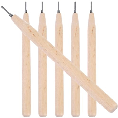 Veemoon Stylo à Fente pour Papier en Bois Naturel 6 Pièces – Ensemble D’Outils de Quilling pour Loisirs Créatifs Stylo à Rouler Le Papier Ergonomique Fournitures de Quilling pour