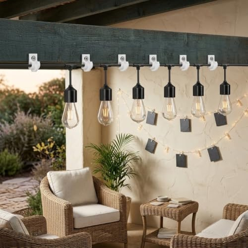 Heavy Duty Wire Clips for Fairy Lights UV Resistant(White (flat-head)