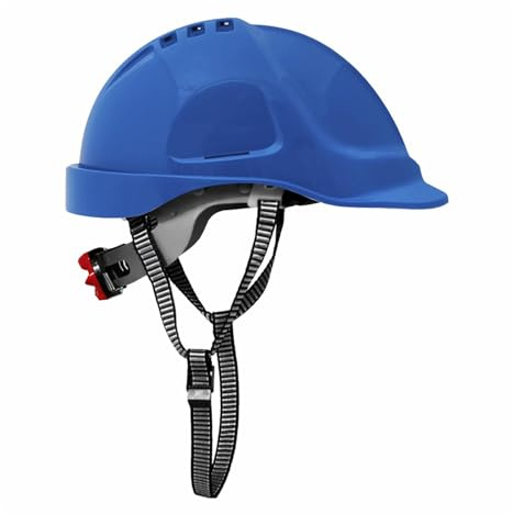Bauarbeiterhelm, Schutzhelm mit Schweißband, Industrie Arbeitsschutzhelm, Schutzhelme, Arbeitshelm Kopfgrößenverstellung, EN397, Arbeithelm, Blau