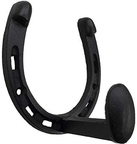 (4) 3.5 - Horseshoe - BB-357 - For coats, bags, etc - Black Finish For interior & Exterior Designing Wrought Iron Coat Hook