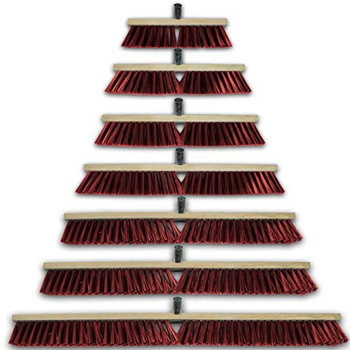 HELO 'PET 3' Straßenbesen Besenkopf 50 cm Breit mit Metallstielhalterung, Starke PET Borsten für groben Schmutz, Bürstenkopf für außen als Industriebesen, Werkstattbesen, Hallenbesen (ohne Stiel)