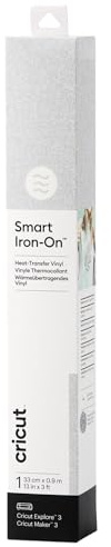 Cricut Smart Iron-On Heat-Transfer Vinyl | 1 Sheet | 33cm x 0.9m | Glitter Silver, (3ft), 2008676
