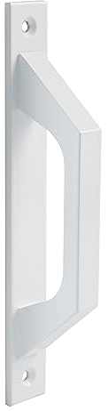 Amig - Schiebetürgriff - Türgriffe aus Aluminium - Rechteckige Platte - Durchgangs- oder Schiebetüren - 198x25x40 mm - Inklusive Schrauben - Farbe: Weiß