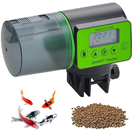 Podazz Futterautomat Aquarium, Fischfutterspender mit Timer Futterspender für Aquarien, 200ML Groß Kapazität Fischfutter Feeder für Aquarium Fischtank, Batteriebetrieben Einstellbare Portionsgrößen