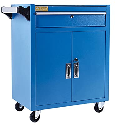 Bderkz Rolling Tool Chest Heavy Duty Steel Mobile Trolley Tool Cabinet with Wheels and Large Storage Cabinet, Perfect Tool Organizer for Mechanics and Home Garage, Red (Color : Blue)