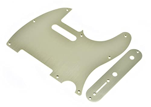 KAISH Tele-Schlagbrett aus Metall, eloxiert, mit Metall-Kontrollplatte und Schrauben für amerikanische/mexikanische Telecaster, Gold