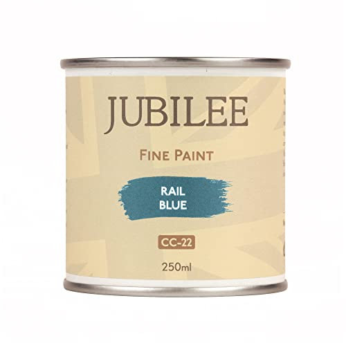 Guild Lane Jubilee Furniture Paint – Upcycle & Transform Wood, Metal & Glass – Soft Sheen Finish for Indoor & Outdoor – Durable & Easy to Apply Multi-Surface Paint (Rail Blue, 250ml)