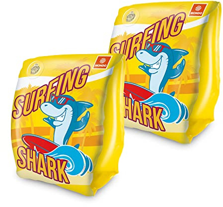 Mondo Toys – Surfing Shark Arm Bands – Sicherheits-Armlehnen für Kinder – PVC-Material – geeignet für Kinder von 2 bis 6 Jahren mit Gewicht 6 – 20 kg – 16919