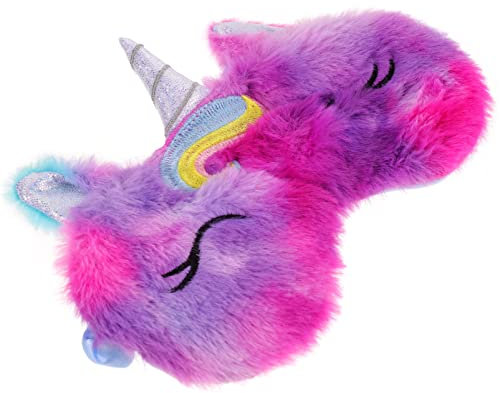 Healeved Schlafmaske Für Kinder Plüsch-Schlafaugenabdeckung Cartoon-Einhorn-Augenabdeckung Kinder-Augenmaske Bequeme Augenschutzabdeckung Lila