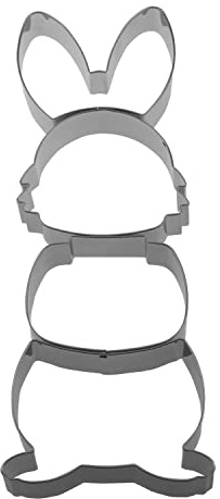 Keewah Stackable Easter Bunny Cookie Cutter Set, 4 Piece, Stainless Steel