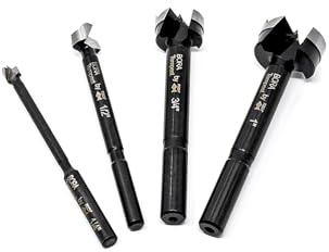 BORA BFB-009959 Tempest Forstner Bit Set 4 Pc Set in Wood Box, 1/4, 1/2, 3/4 & 1 Dia, for Wood Drilling Ideal for Cabinet Making and Fine Woodworking Projects
