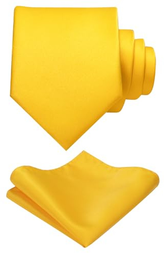 JEMYGINS Herren Krawatte mit Matte Oberfläche inklusive Einstecktuch Set