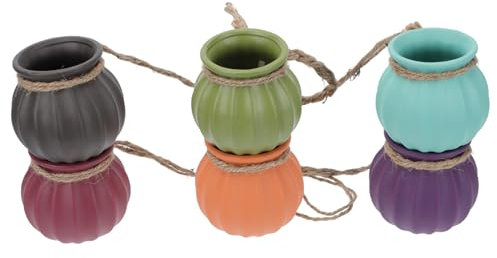 Milisten 1satz Hängender Blumentopf Aus Keramik Mit Seil Eleganter Pflanzenkübel Für Drinnen Und Draußen Für Orchideen Kakteen Und Sukkulenten Modernes Design