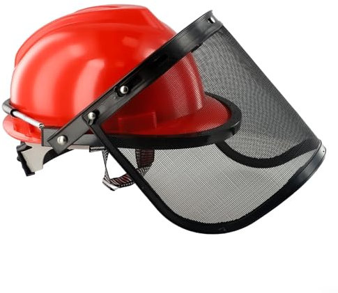 Casco di sicurezza per motosega, rosso, maglia di copertura per casco di sicurezza per motosega, per tosaerba, decespugliatore, 1 copertura di sicurezza per motosega