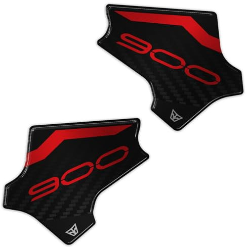 Resin Bike Motorbike 3D Stickers Compatible with Kawasaki Z900 2023-2024 Red. Bike Protection Heel Pad From Bumps And Scratches. Pair Of Stickers 3D Resin Gadget Moto