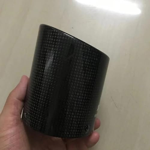 Auspuff Endrohr Auto Universal Auspuffrohr 73mm 86mm Einlass Carbon Faser Abdeckung Auspuff Rohr Spitze Carbon Fiber Fall Auspuff Spitze Gehäuse Auspuffblende(B 83mm Inlet 89mm Out)