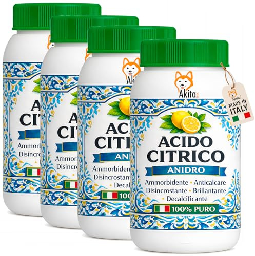 Akitaink Acido Citrico in Polvere, Puro al 100%, Naturale ed Ecologico, Multiuso per Pulizia e Igiene della Casa: Ammorbidente, Anticalcare, Brillantante, Disincrostante, Decalcificante - 4 kg (4)