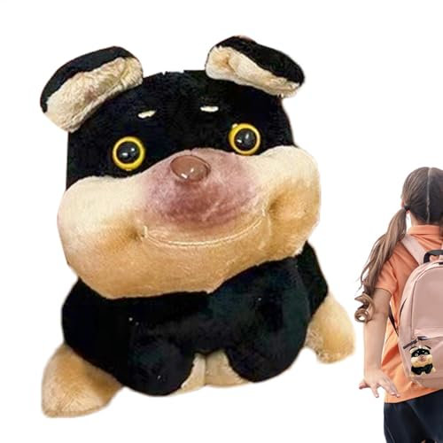 Dog Plush Animal Keychain - Cartoon Bee Puppy Doll Pendant - Multi-Functional Plush Stuffed Keychain for Car Keys, Backpack, Mobile Phones, and Bags