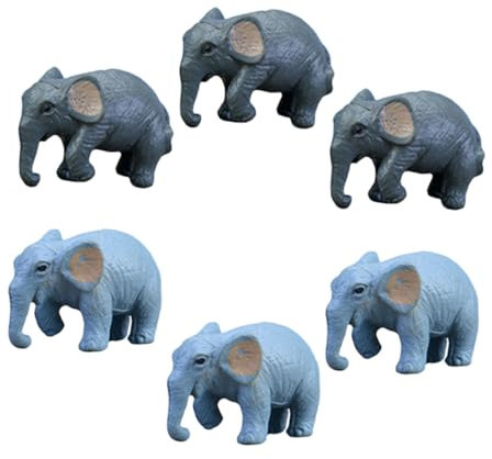 Toddmomy 6stücke Mini Elefantenfiguren Aus Charmante PVC Deko Für Garten Büro Hochzeit Realistische Mikro Elefanten Für Kreative Miniatur-landschaften Und