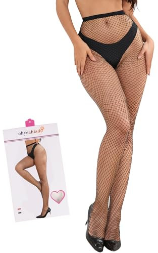 ohyeahlady Collant A Rete Nere Donna Sexyhot Taglie Forti XS-5XL Collant Danza Classica Curvy Calze A Rete Autoreggenti Nere Halloween Rave Intimo 3XL-5XL,Nero