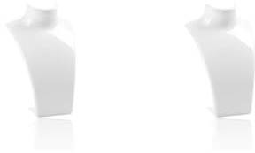 Timcryxient Juego de 2 soportes acrílicos para joyas, collares, pendientes, maniquí, busto, expositor, armarios, centros comerciales, organizadores de color blanco