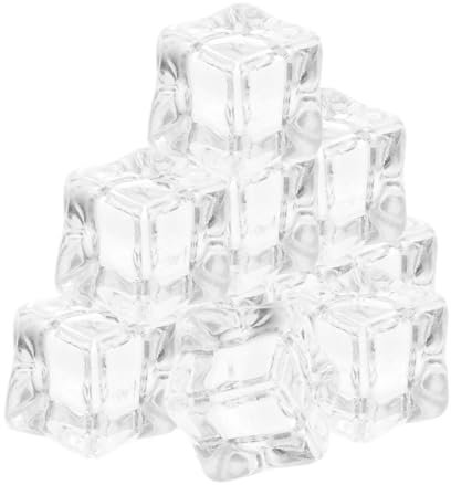 MAGICLULU 50pcs Clear Acrylic Ice Cubes: 15 Mm Reusable Fake Ice For Photography Wedding Birthday Party Table Centerpieces Vase Fillers And Home Decorations