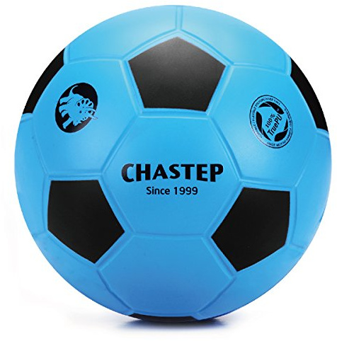 Chastep Balle de football en mousse de 20,3 cm - Idéale pour les enfants ou les débutants. Jouez et entraînez le soft kick & Safe (bleu/noir)